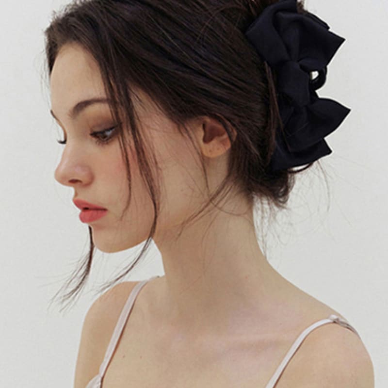 

KINDABABY двойной черный ленточный зажим для волос black