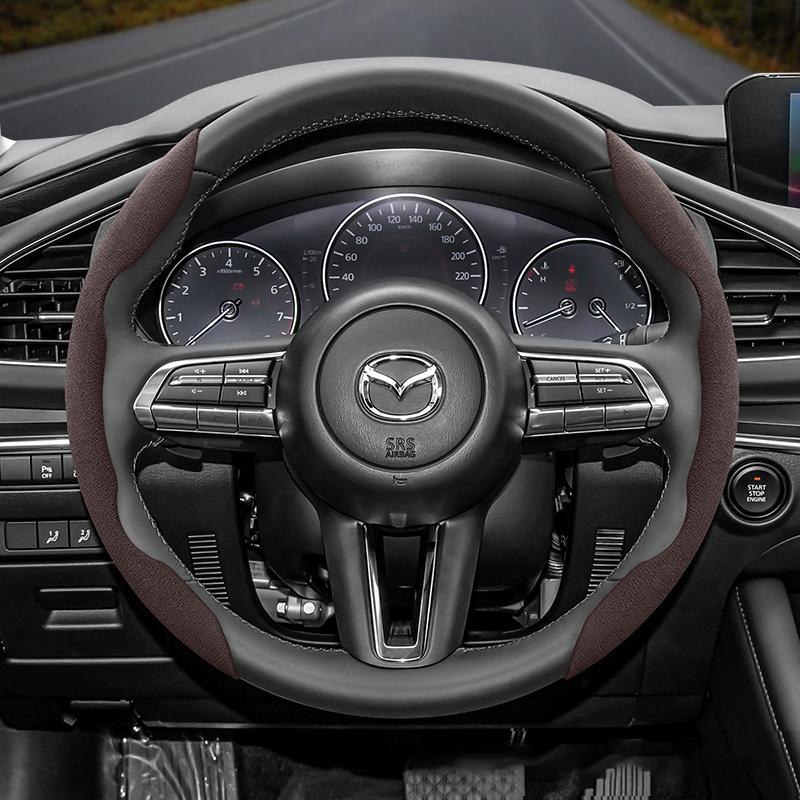 Suede Steering Wheel Cover Fits 3 CX5 6 2 CX30 6GH 3BK 3BK June 3BM 3BL CX-5 CX7 CX50 6GJ BT50 3SPORT 3SPORT CX60 EZ6 323 MX5ND