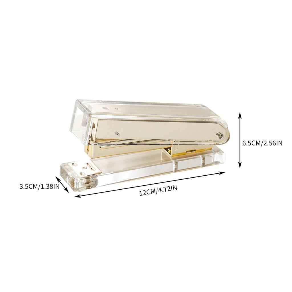 Rose Gold/Gold Desktop Stapler Stationery Accessories Gift Transparent Acrylic Standard Stapler Stapler for Home School Office