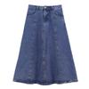 Damen Retro High-Waist A-Linien Denimrock - Mittellang, Große Größen, Weite Auslage für Frühling & Herbst 2026