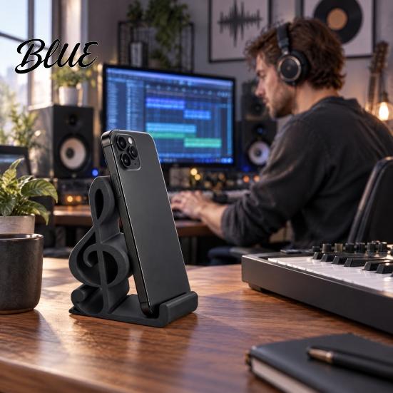 Treble Clef Art Ornament Cell Phone Holder Musical Note Design Desktop Music Teacher Appreciation Gift Stand Decorative for Home Office Artistic