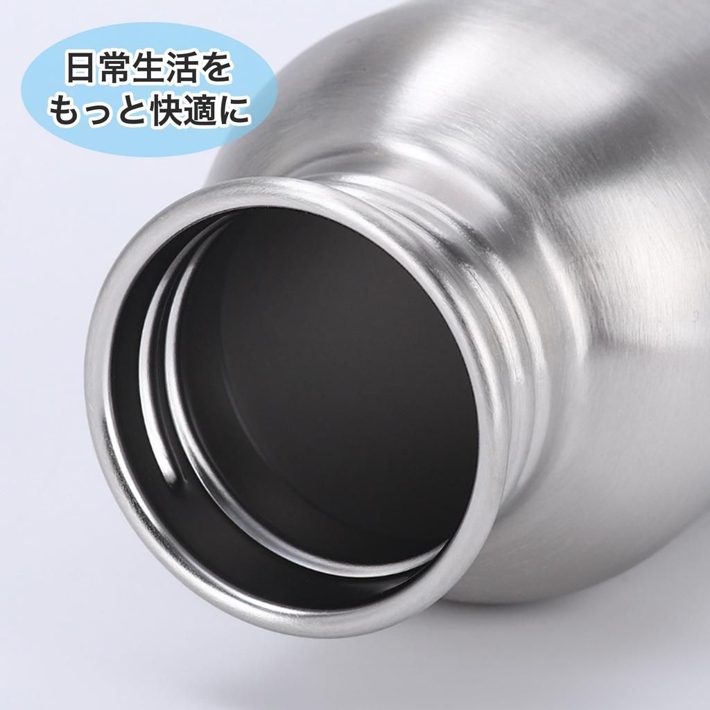 Asdays Thermos, Insulated Water Bottle, Stainless Steel Water Bottle, Leak-Proof, Silver (1000ml)