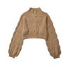 Za Autumn New Women clothes 2025 Western Style Profile Zip-up Cardigan Loose Slimming Lantern Sleeve All-Matching Sweater