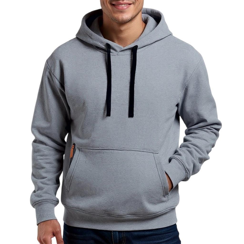 Men's Pullover Hoodie For Spring Trendy Hooded Casual Hoodie