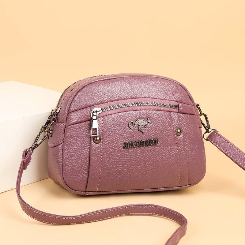 New Small Diagonal Straddle Bag Mom's Handbag Change Mobile Bag European and American Style Soft PU Leather Handbag