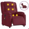 VidaXL Fauteuil de massage inclinable électrique Rouge bordeaux Tissu 3205193