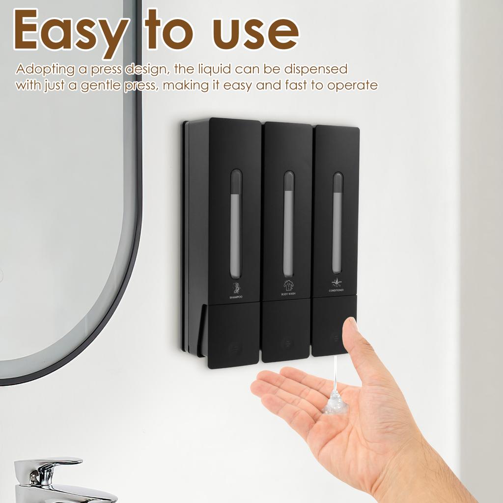 Dusch-Shampoo-Spender Wandmontierter Shampoo-Spender Conditioner-Spender Nachfüllbare Flüssigseifenspenderflasche
