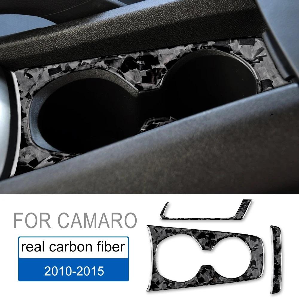 Real Soft Carbon Fiber for Chevrolet Camaro 2010 2011 2012 2013 2014 2015 Car Water Cup Holder Sticker Accessories Interior