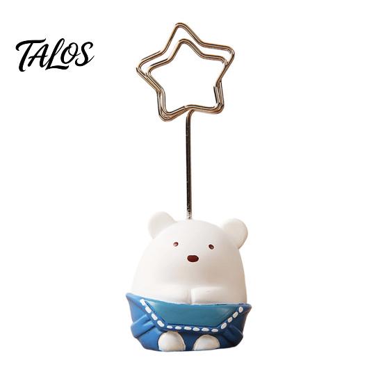Durable Memo Clip Desktop Stand, Cartoon Animal Message Note Holder, Cute Resin Base Photo Healing Atmosphere Decor Display Clip, Table Number