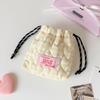 Ins Korean Plaid Drawstring Makeup Bag for Girls Portable Skincare Organizer Travel Organizer Bags Toiletry Bag Drawstring Bags