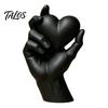 Decorazione Casa Bianco Nero Mano che Tiene Cuore Statuetta Stampata 3D, Scultura Minimalista Moderna per Scrivania, Centrotavola Romantico per
