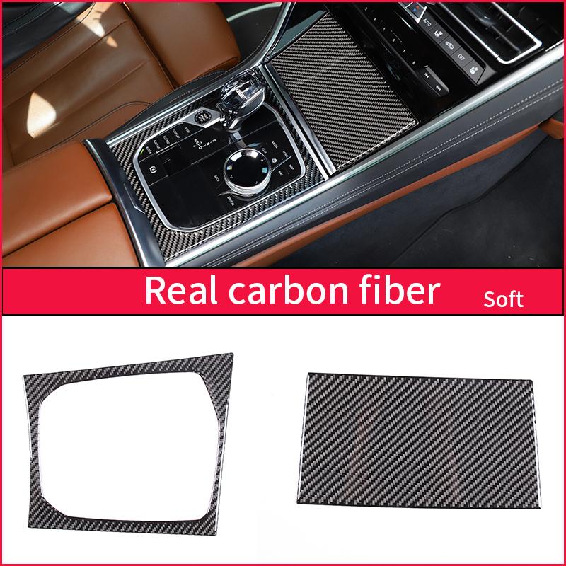 Soft carbon fiber For BMW 8 Series M850i G15 G16 2019-2025 Car Central Control Gear Panel Frame Interior Accessories For LHD