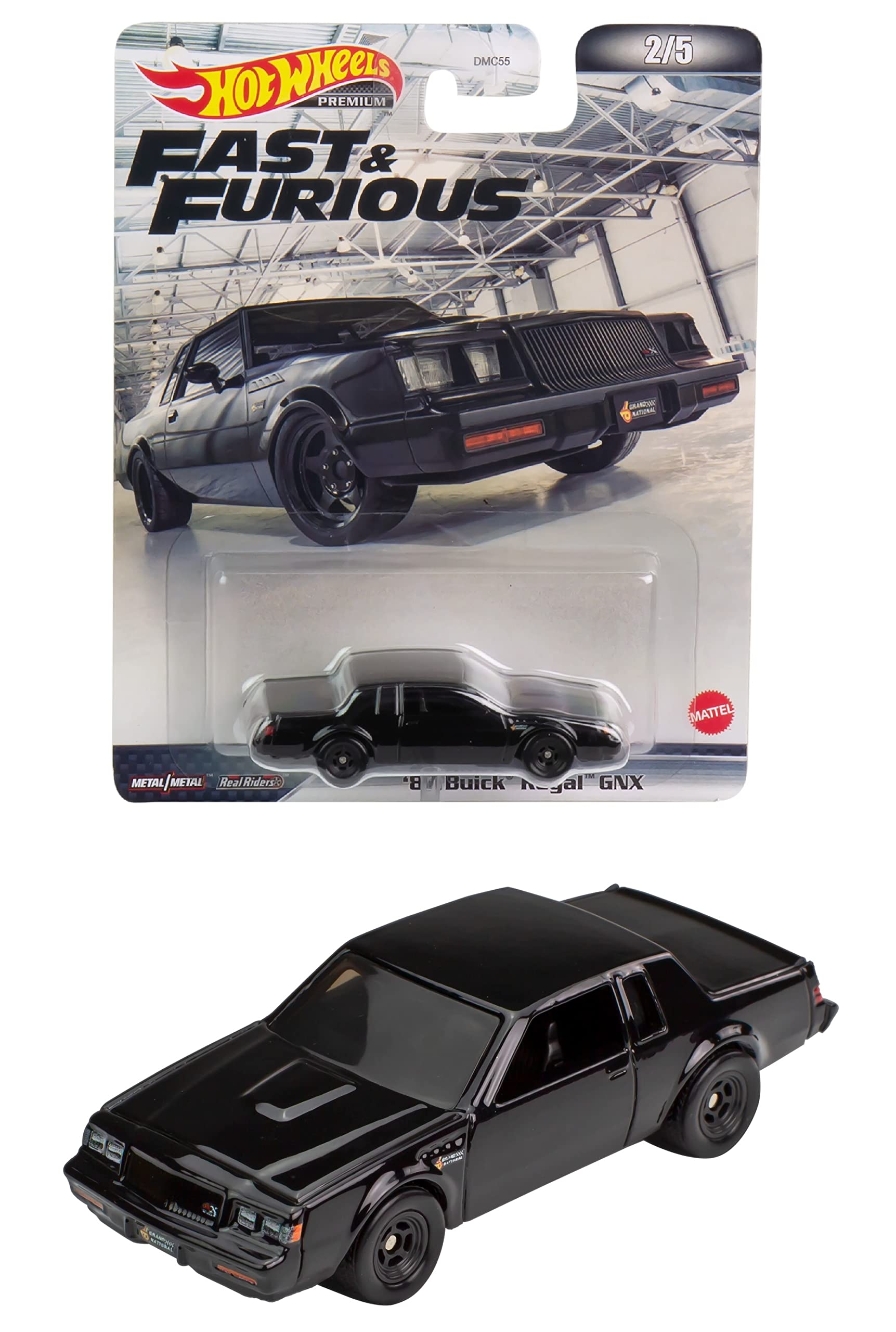 

Hot Wheels Retro Entertainment Fast Furious Buick Regal GNX HCP16 Black & 87 [Ages 3+] чёрный