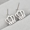 Cross Crown Zircon Women's Stud Earrings for Students Princess Imitation Allergic Earrings