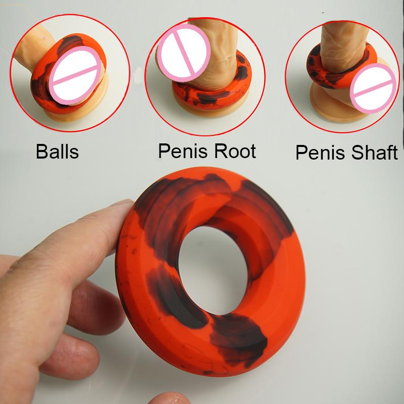 Liquid Silicone Dick Cock Ring,Ejaculation Delay Cockring Penisring,Sex Toys for Men,Testicle Scrotum Bondage,Semen Lock Rings