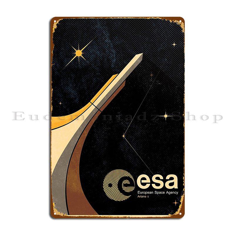 European Space Agency Esa Tribute Metal Signs Cinema Designs Wall Decor Living Room Living Room Tin Sign Poster 20x30cm