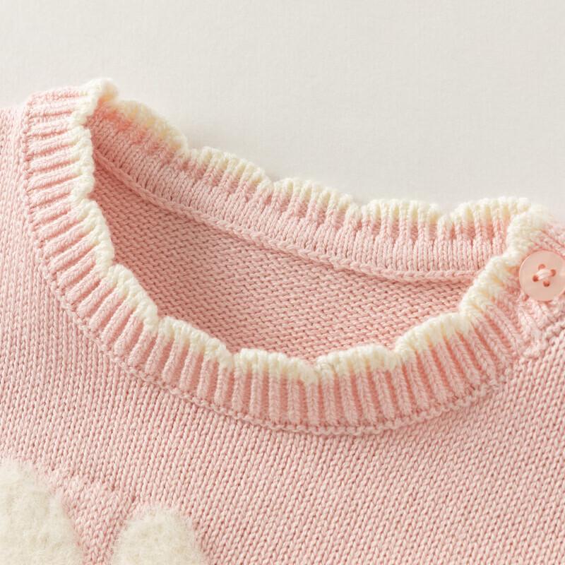 DAVE & BELLA Girls' Animal Knit Pullover Sweater