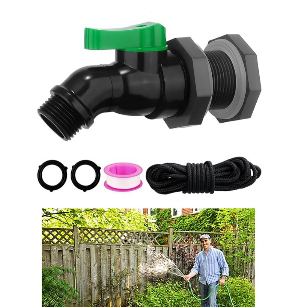 Väderbeständig 3/4" eller 1/2" Gängad Kranjusterbar Vattenflödesventil Vattenutkastare Koppling för Trädgårdsrengöring Trädgårdsarbete