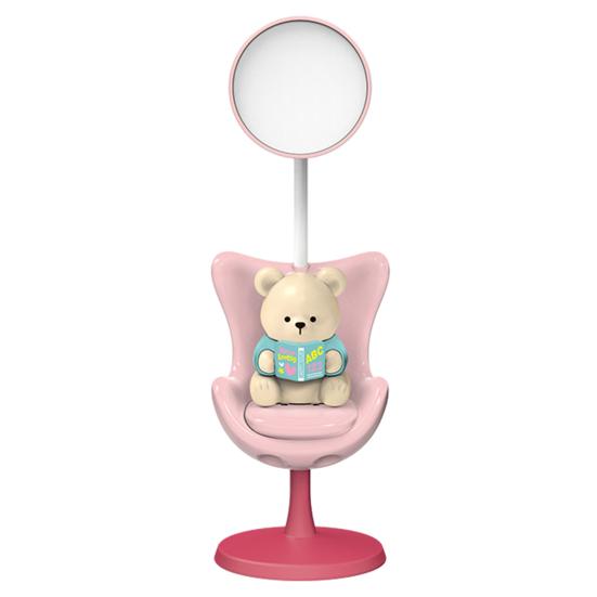Cute Bear Desk Lamp 3 Lighting Modes LED Nursery Bedside Table Lamp Rechargeable Night Light for Bedroom Study