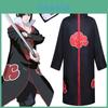 Naruto Akatsuki Uchiha Itachi Cosplay Kostým Roucho Plášť Plášť Měkký Materiál Látka