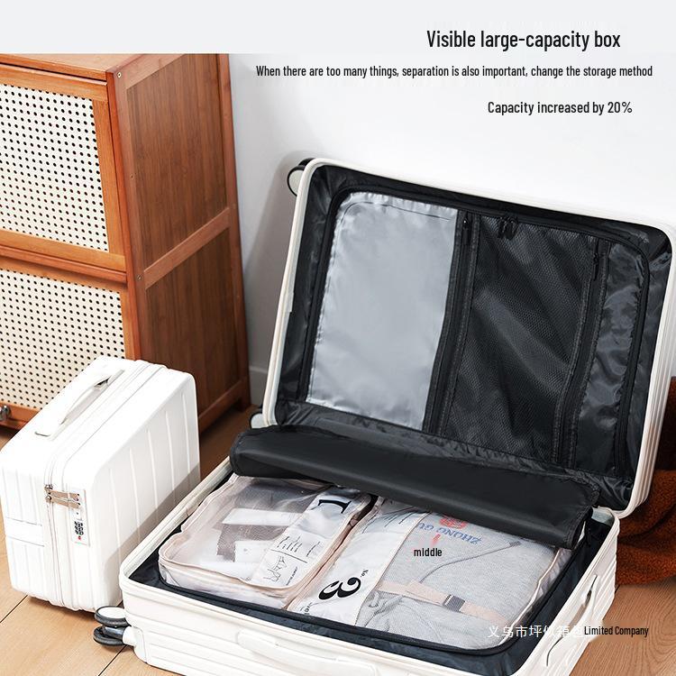 Lightweight 20/24 Inch Carry-on Suitcase with Wide Drawbar and Combination Lock for Men and Women