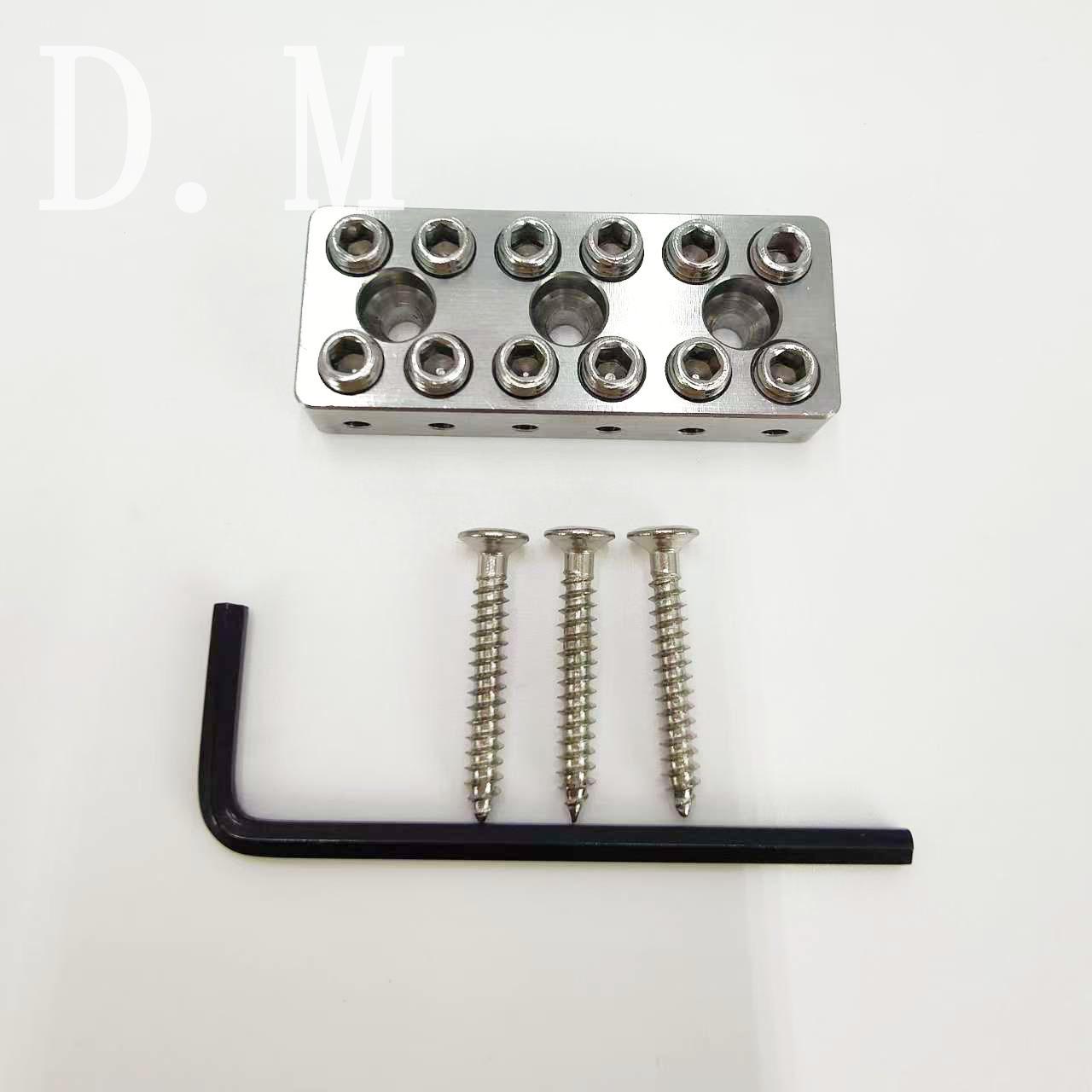 Stainless Steel Headless Electric Guitar Fixed Bridge with Upper Pillow, Adjustable Tuning Plate, Headless Guitar Bridge