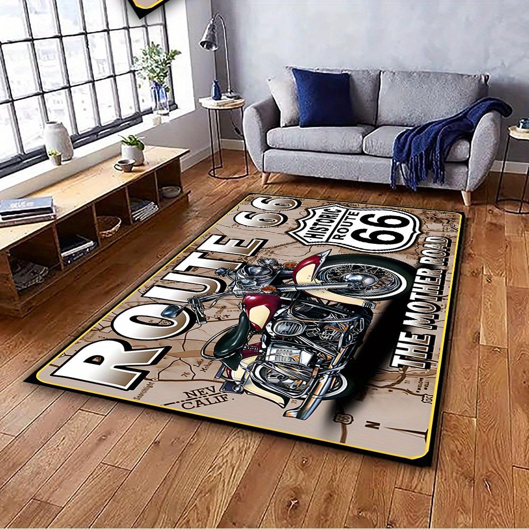 

1 pcs motorcycle Pattern Area rugs, Non slip entrance welcome door mat, Used for bedrooms, living rooms, dining rooms, Courtyard, garden, ba 80cm x 120cm