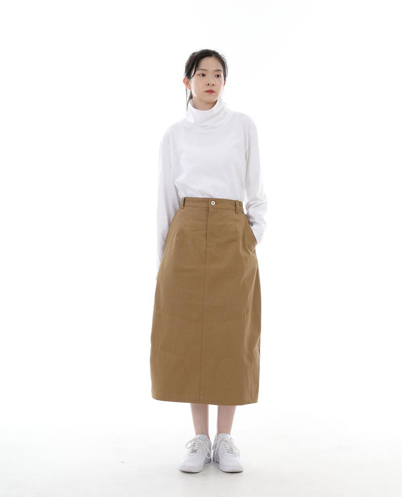 Seinteukeulu Wide Dome Half Band Long Skirt Wdh-1303 Camel