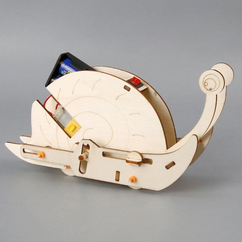 Friendly Wooden Funny Electric Snail Model Hand Craft Set for Educational Physics Teaching and Student Craft Projects