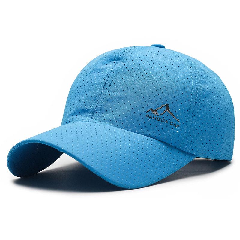 Quick-Drying Mountain Print Baseball Cap - Perforated Duckbill Sun Hat for Outdoor Sports & Casual Wear