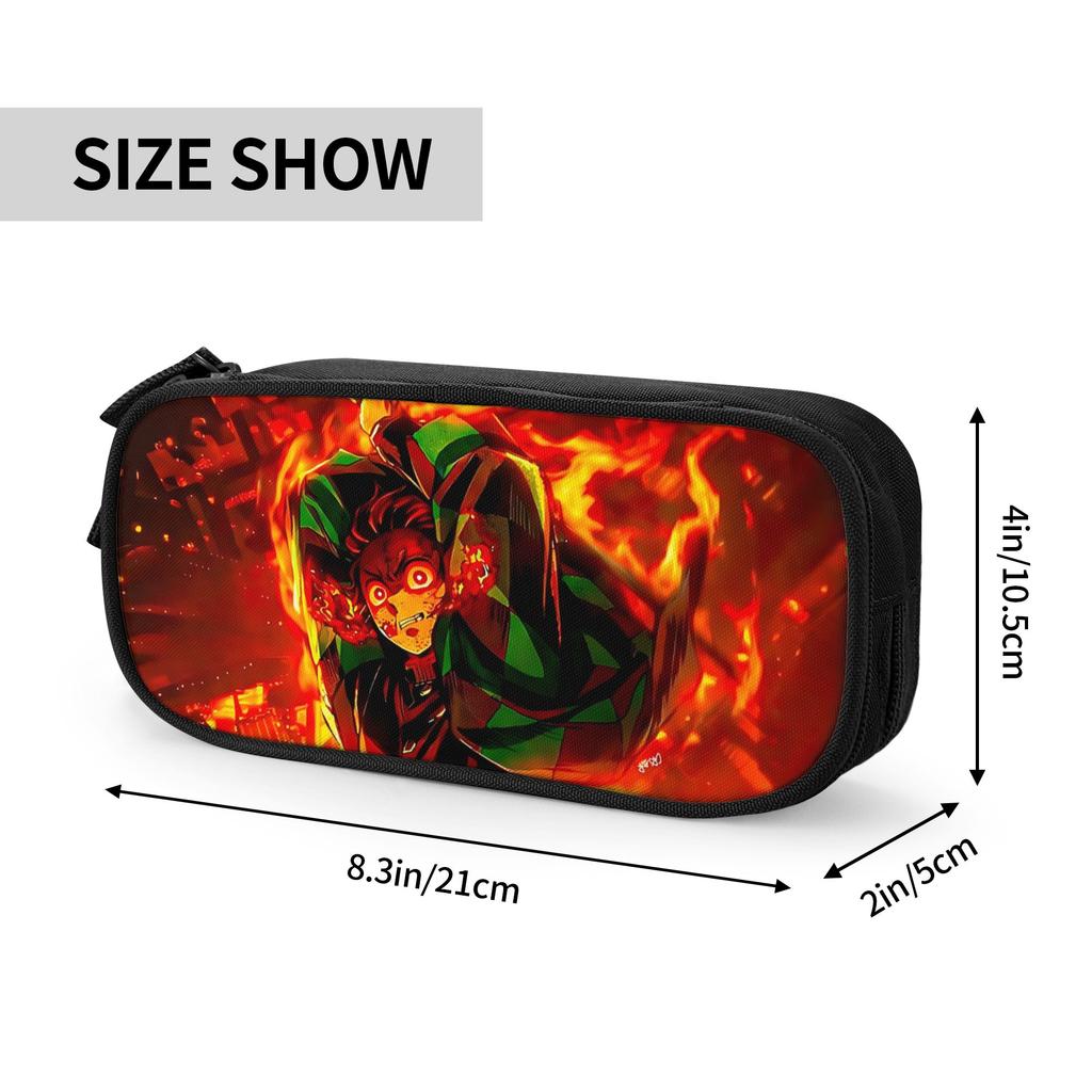 Custom Demon Slayer Large Capacity Bags for Child shounen manga School Pencil Bag for Boys Gilrs Kids