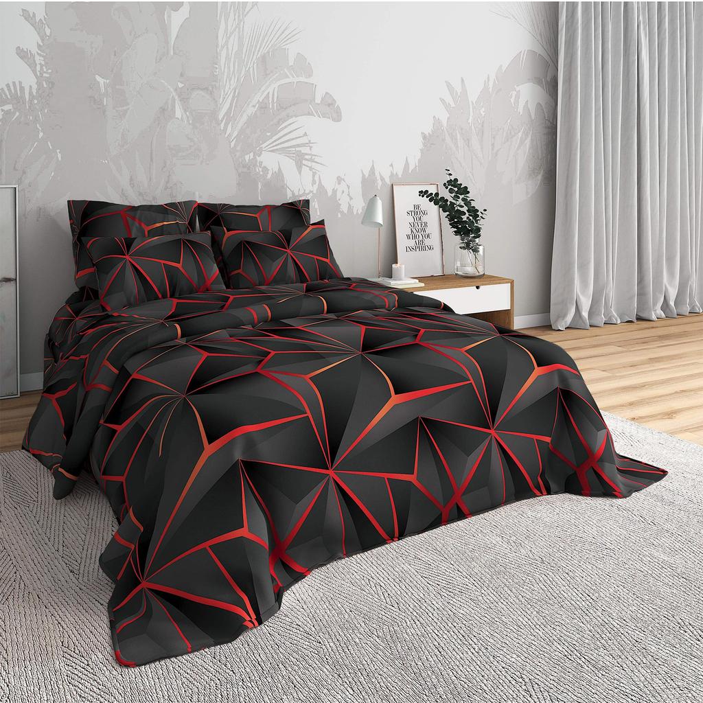 Three-Piece Bedding Home Textiles 3D Digital Printing Quilt Cover Sheet Kit