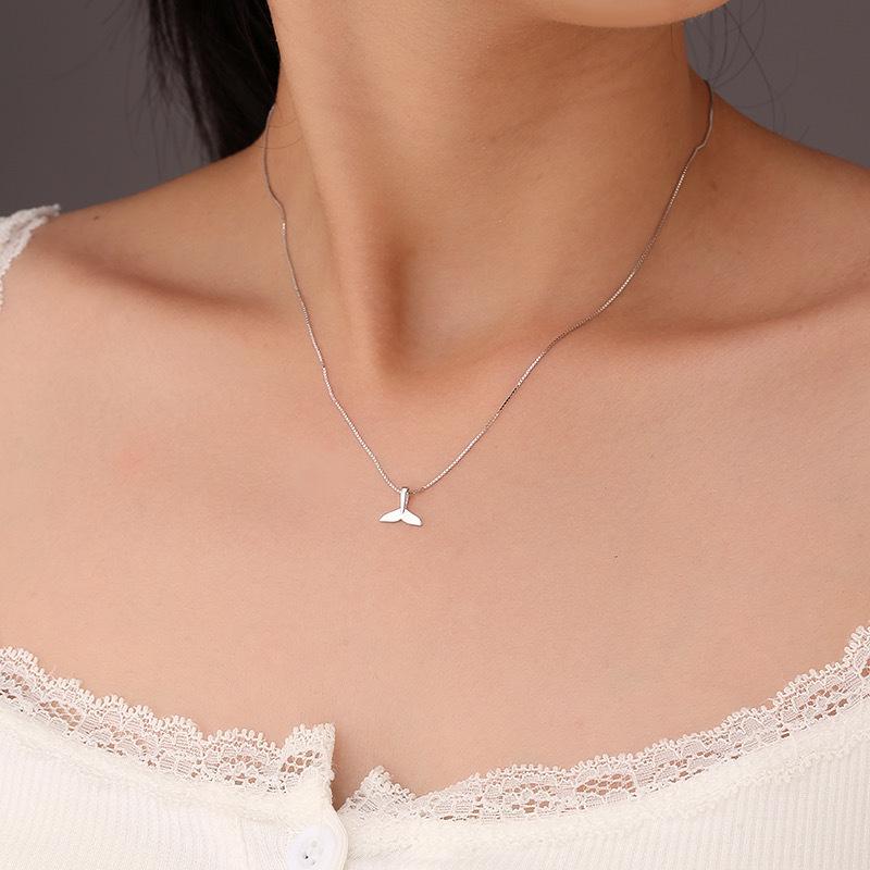 Beixi s925 Sterling Silver Fishtail Necklace - Elegant Women's Choker, Light Luxury Clavicle Chain, New Niche Design Gift