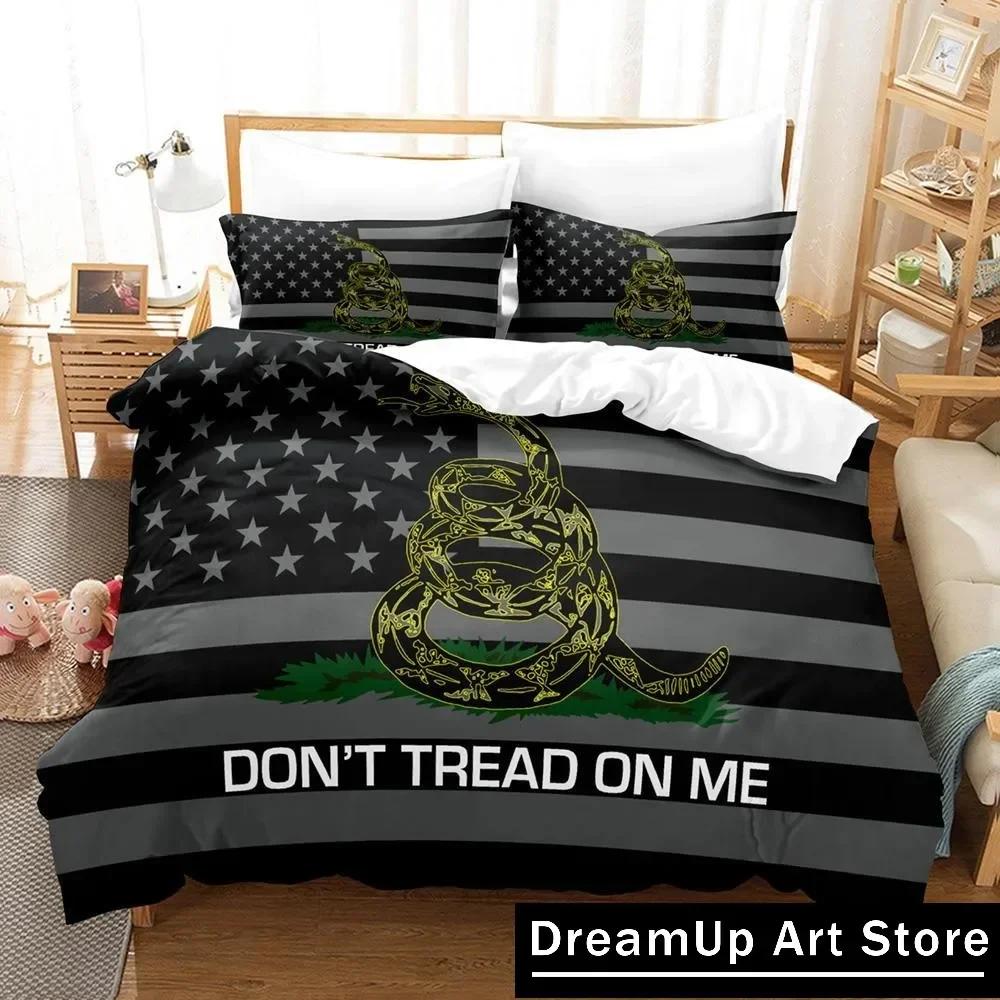 Dont tread on me Bedding Set Single Twin Full Queen King Size Bed Set Adult Kid Bedroom Duvetcover Sets 3D Anime Bed Sheet Set