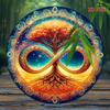 2D Cosmic Tree Iron Wall Art Waterproof Metal Sign Infinity Starry Night 8 Inch Home Decor