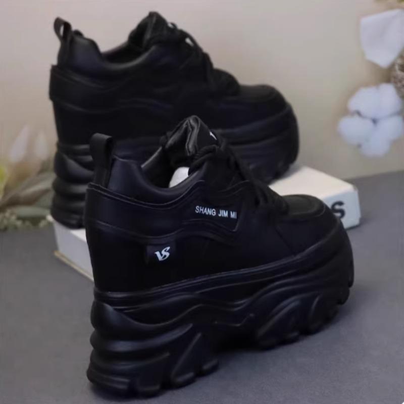 Fashion 12CM New Synthetic Leather Plush Winter High Brand Autumn Spring Daddy Tide Warm Platform Fashion Comfy Hidden Heels Shoes