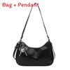 Street Style Pu Small Crossbody Bag With Solid Color And Bow Shaped Pendant Design For Daily Use