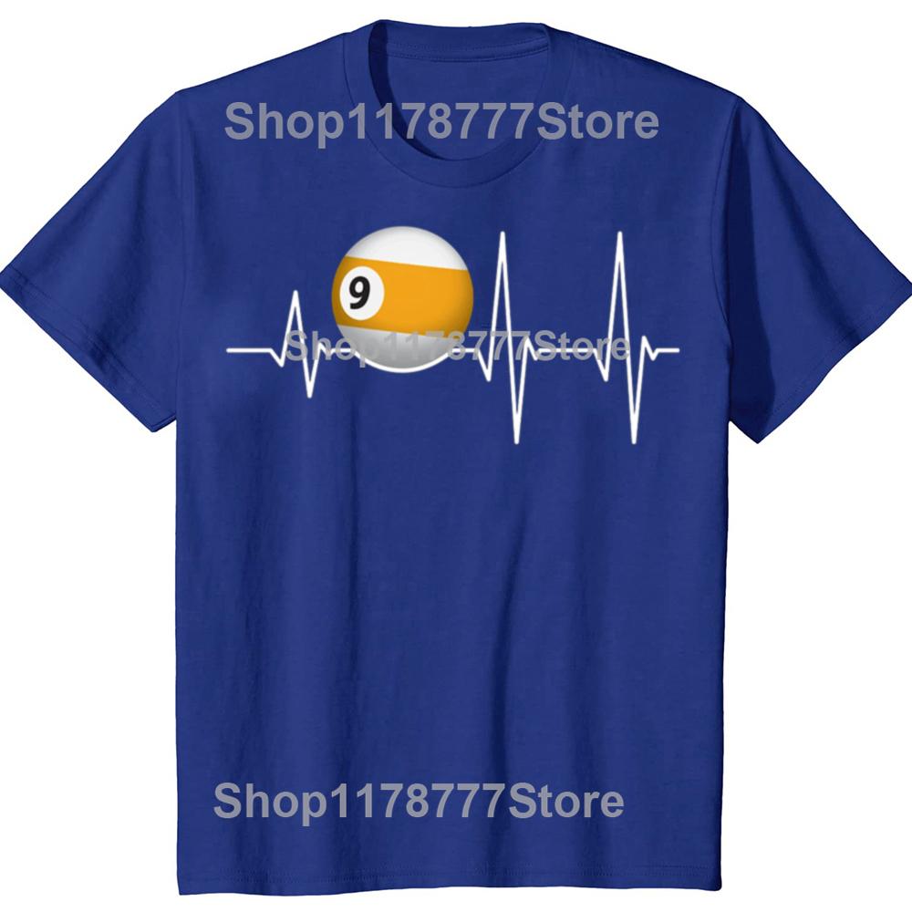 9 Ball Billiards Heartbeat Man TShirt Sport Pool Snooker Games Crewneck Short Sleeve T Shirt Top Tees Billiards Birthday Gifts