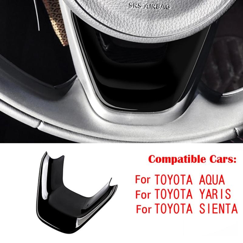 For Toyota Yaris Cross Aqua Sienta Interior Accessories ABS caronfiber black Steering Wheel U shaped Cover trim