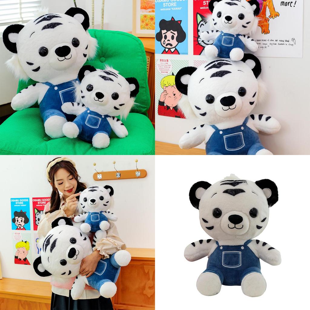 Cowboy Tiger Plush Toy With Short Pile Velvet For Kids Bedroom Decor