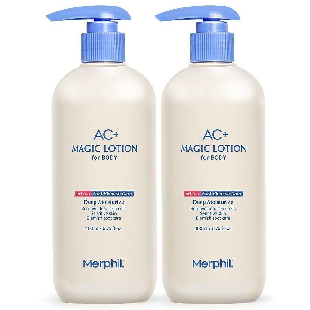 MERPHIL Akné na zádech/Problémy s tělem Zlepšení AC+ Magické tělové mléko, 2 kusy, 400 ml