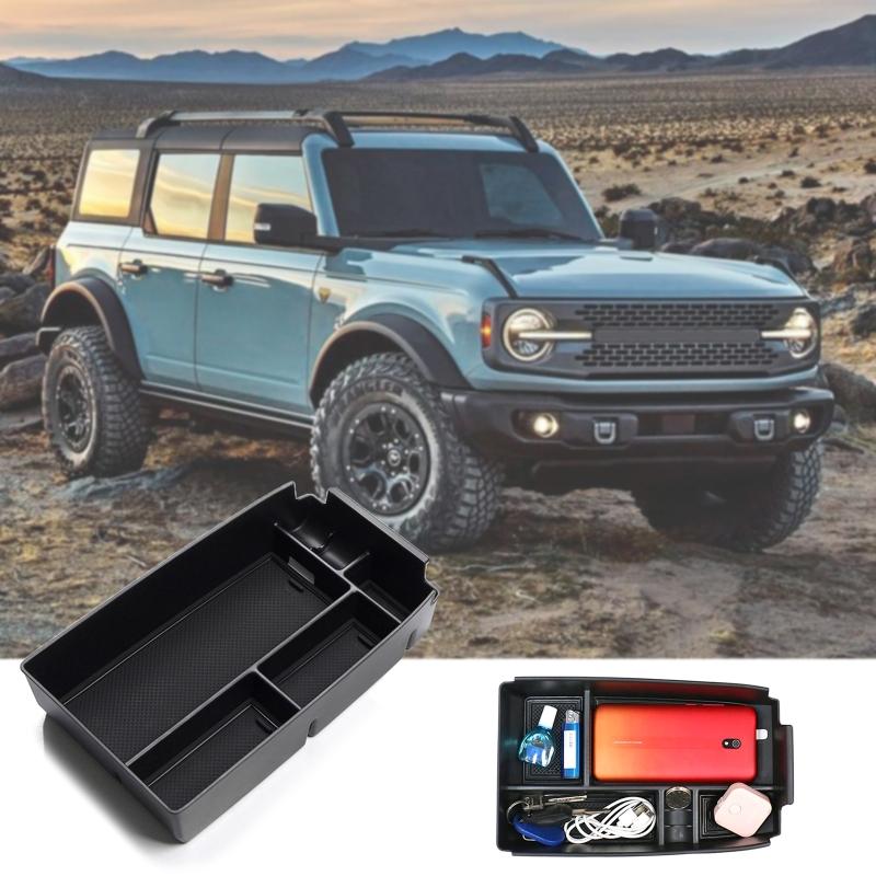 Car Central Armrest for Seat Storage Organizer Trays Black Hidden Drawer Box Suitable for Bronco 21 22 Interior Accessor