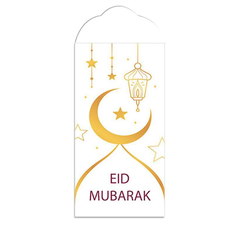 6Pcs Eid Mubarak Cash Envelopes Gift Money Cards Decorative Paper Bag Ramadan Kareem Decoration Islamic Muslim Eid Al-Fitr