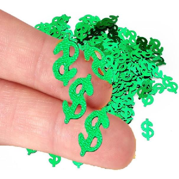 Green Dollar Sign Party Confetti,Table Scatter Decoration for Money Theme Birthday Table Decor, Casino Themed Birthday Adult Game Night Retirement