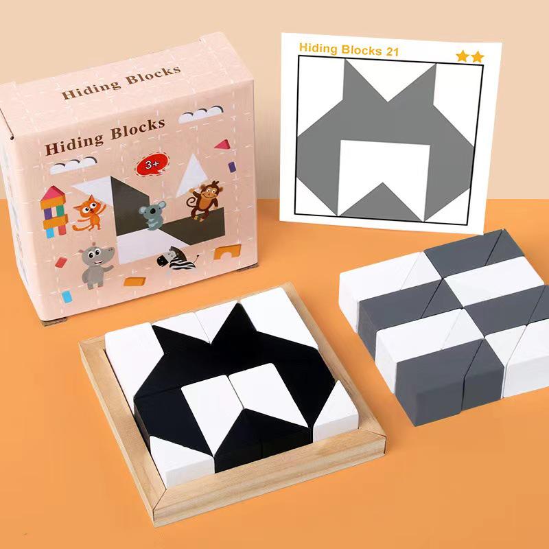 

Children s Interactive Wooden Puzzle Blocks – Educational Parent-Child Game