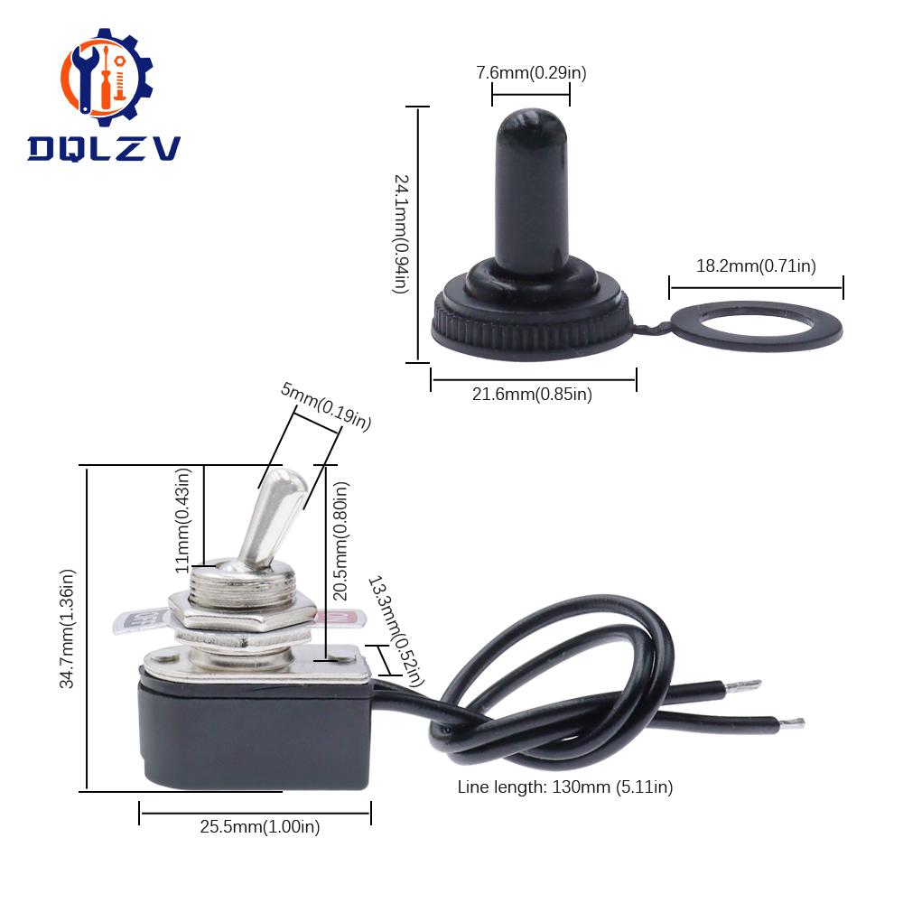 Mini Toggle Switch High Quality AC 6A/125V 3A/250V 2 Pin Toggle Rocker Switch ON/Off Latching Heavy Duty Car