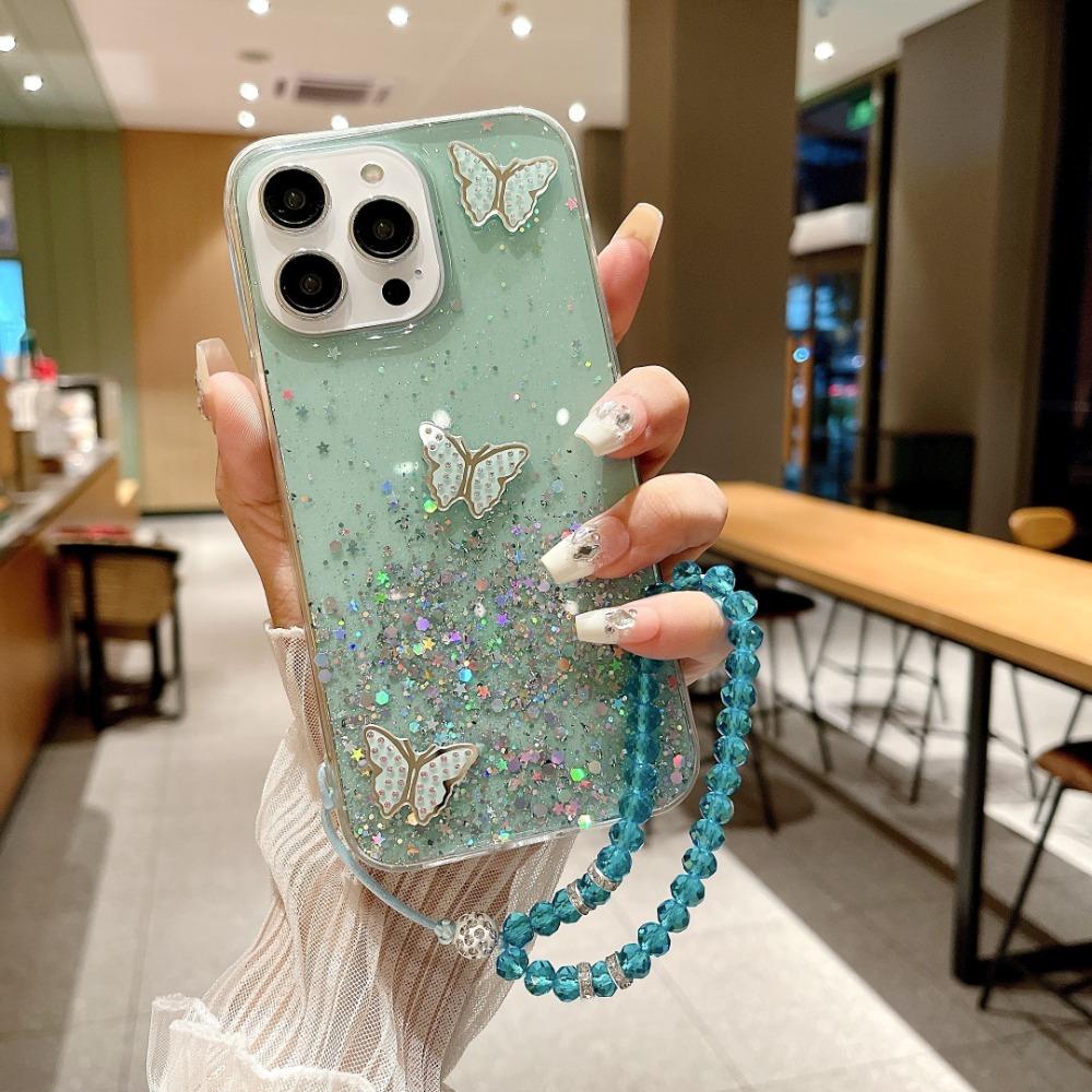 

Для iPhone Чехол «Звездное небо» Модный чехол для телефона «Звездное небо Бабочка» IPhone 16 Pro Max зелёный