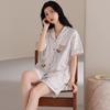 Pure Cotton Couple Pajamas Summer 1011 New Cartoon Cute Short-sleeved Shorts Can Be Worn Outside Men's and Women's Loungewear Suits
