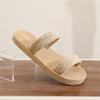 Ethnic Style Imitation Straw Weaving Travel Imitation Hemp Bottom Women's Cool Slippers Han Chao Outer Wear One-word Fashion Beach Girls Slippers