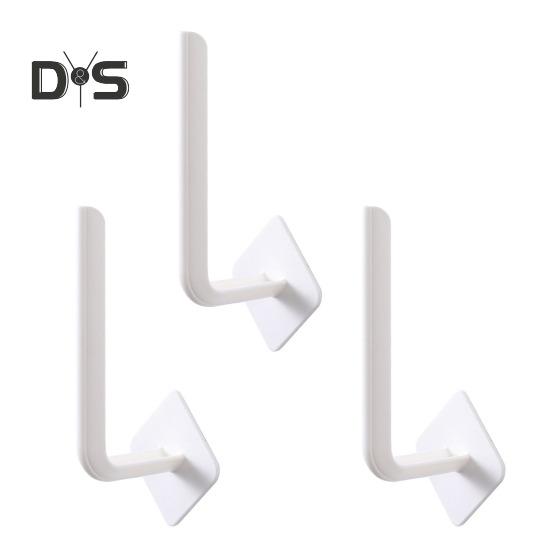 3Pcs Wall Hook Strong Load-Bearing Waterproof L-Shaped Traceless Hanger Traceless Bathroom Kitchen Hook